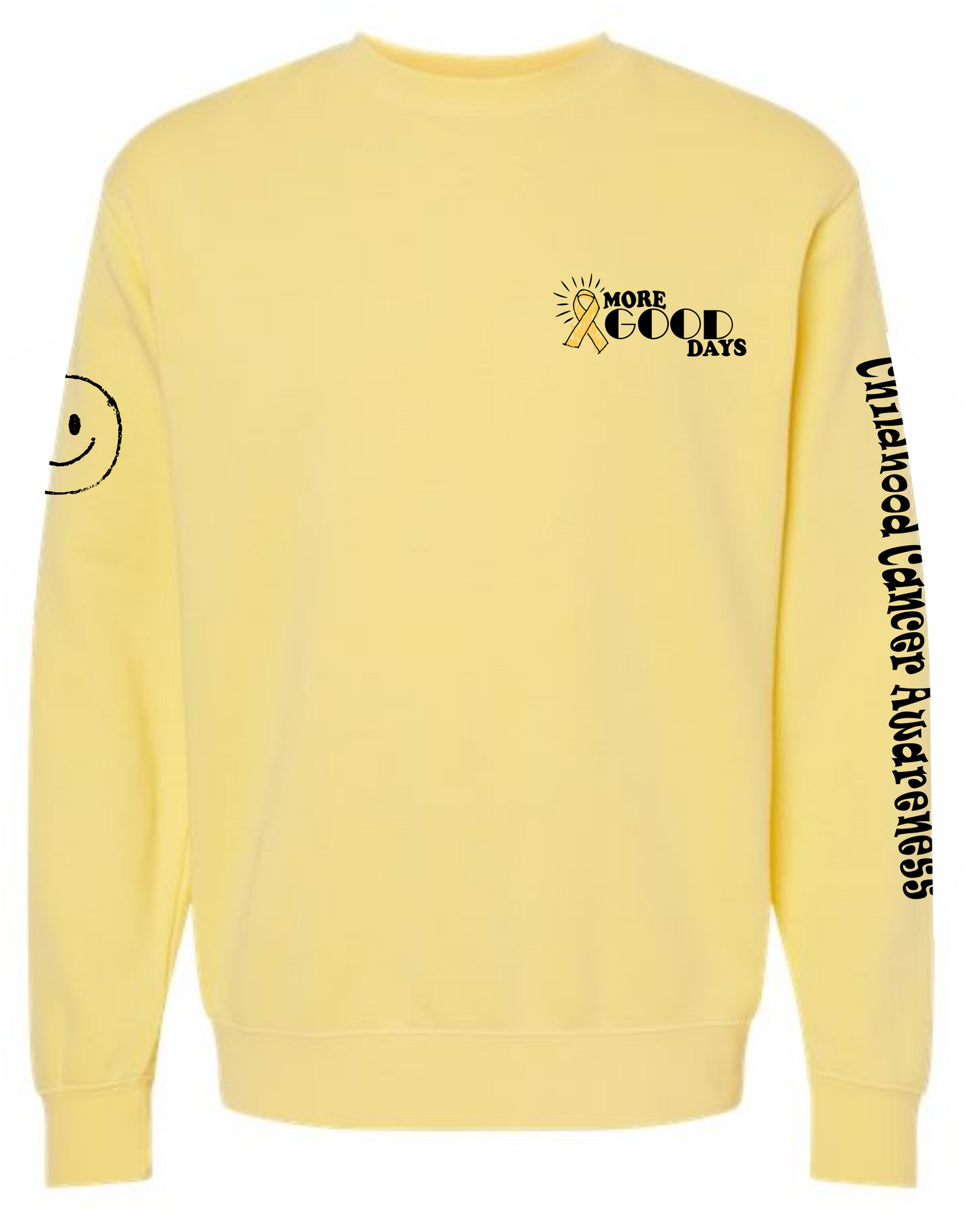 PRE-SALE-UNISEX Childhood Cancer Awareness  More Good Days Crewneck Sweatshirt