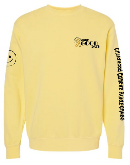 PRE-SALE-UNISEX Childhood Cancer Awareness  More Good Days Crewneck Sweatshirt