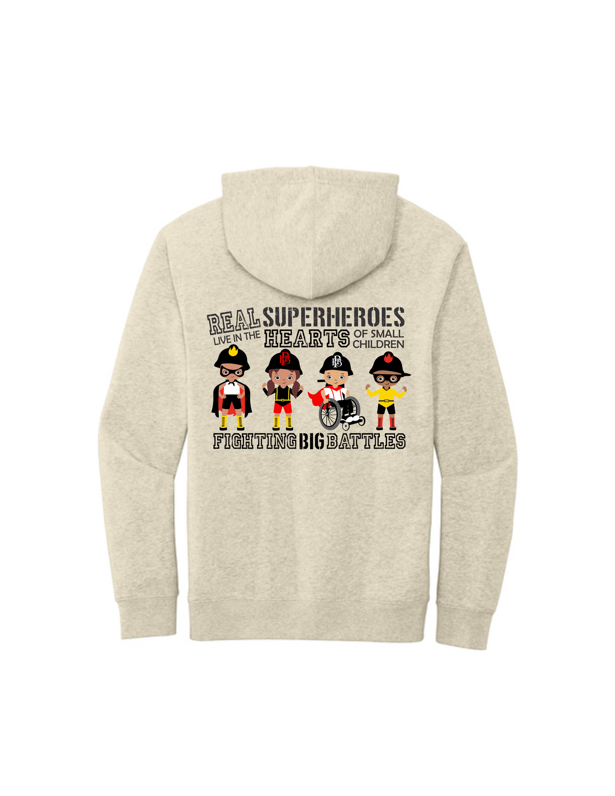 Unisex-Pullover Hoodie-Real Super Heroes Kids Back (medium weight)