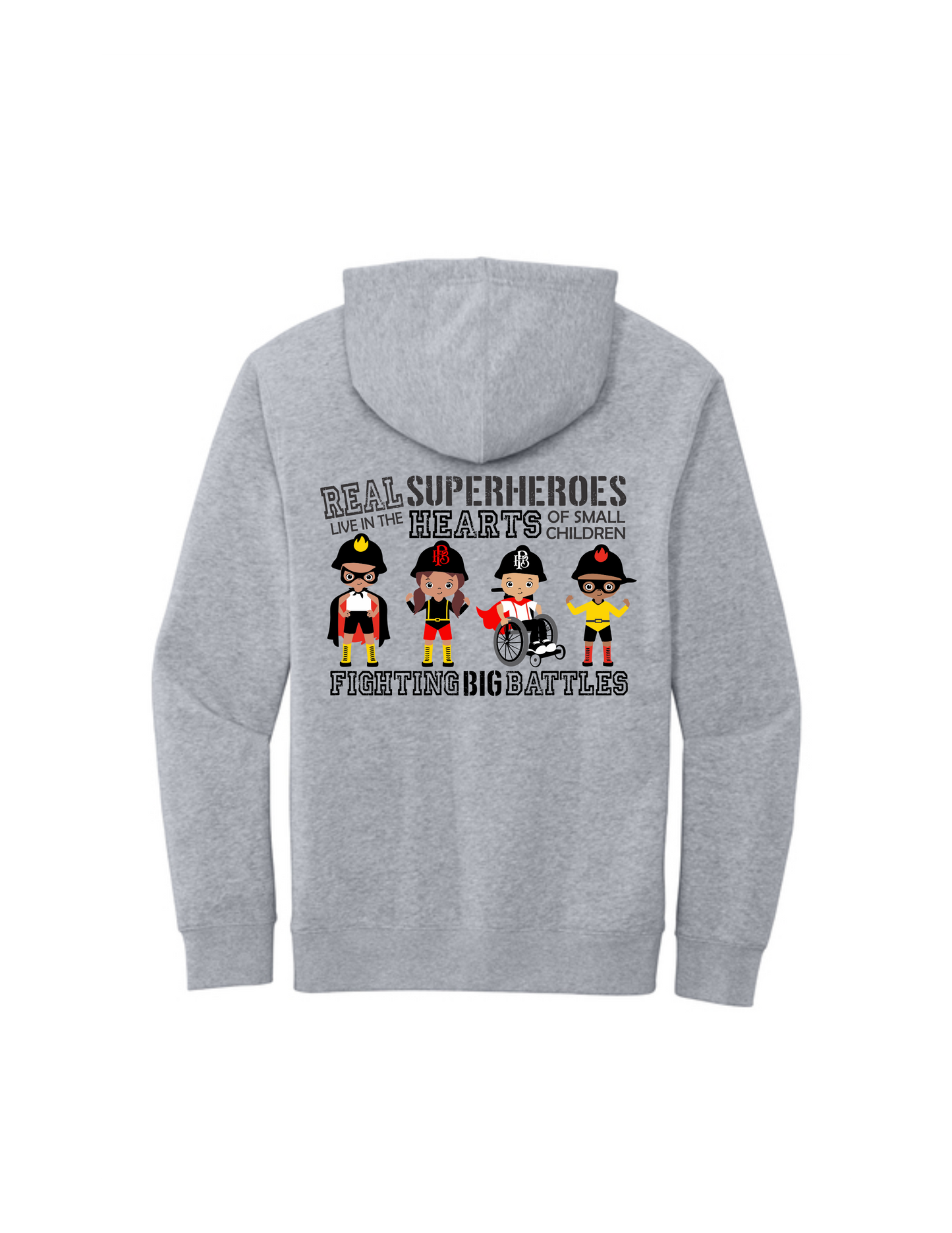 Unisex-Pullover Hoodie-Real Super Heroes Kids Back (medium weight)